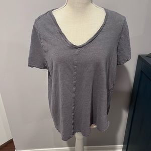 Tahari 1x Gray linen ss top